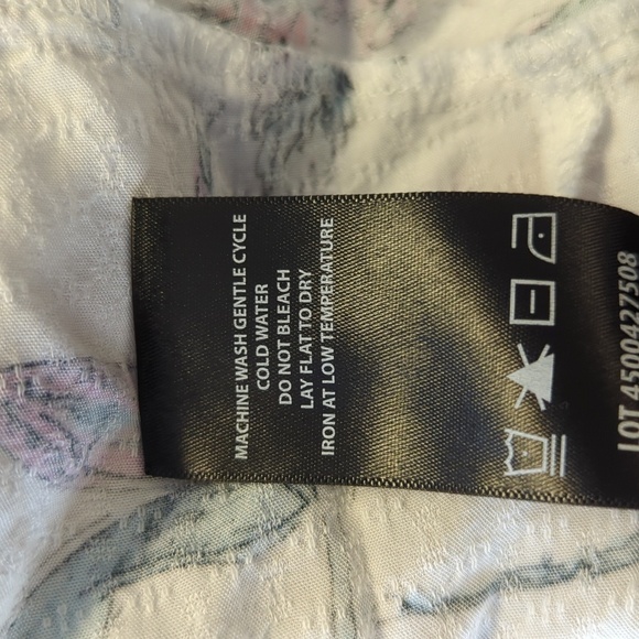 Buffalo Floral Tie Top White Pink M bohemian casual cottagecore spring summer - Picture 8 of 8